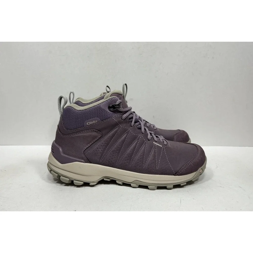 Oboz Sypes Mid‎ Leather B-Dry Waterproof Hiking Boot Purple Women's Size 7